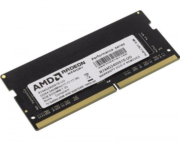 

Память для ноутбука AMD DDR4 2400 4GB 1,2V BULK (R744G2400S1S-UO)