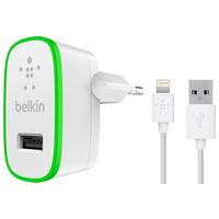 Мережевий зарядний пристрій Belkin USB Home Charger (2.4Amp) c кабелем Lightening to USB-A, 1.2m, Білий
