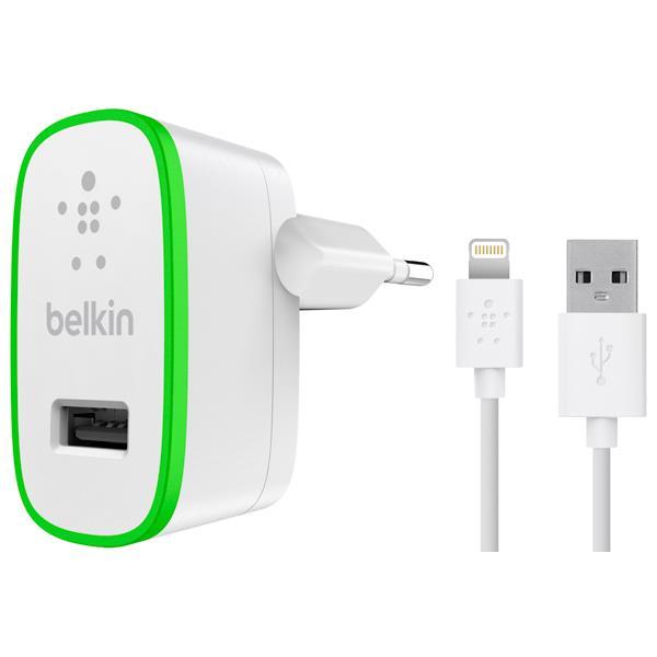 

Сетевое зарядное устройство Belkin USB Home Charger (2.4Amp) c кабелем Lightening to USB-A, 1.2m, Белый