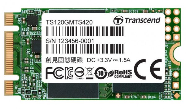 

SSD накопитель TRANSCEND MTS420 120GB 2242 M.2 SATA (TS120GMTS420S)