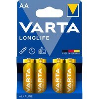 Батарейка VARTA LONGLIFE лужна AA блістер, 4 шт. (4106101414)