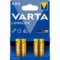 Батарейка VARTA LONGLIFE лужна AAA блістер, 4 шт. (4103101414)