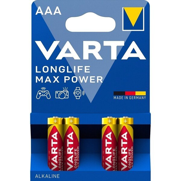 Акція на Батарейка VARTA LONGLIFE MAX Power alkaline AAA BLI 4 (04703101404) від MOYO