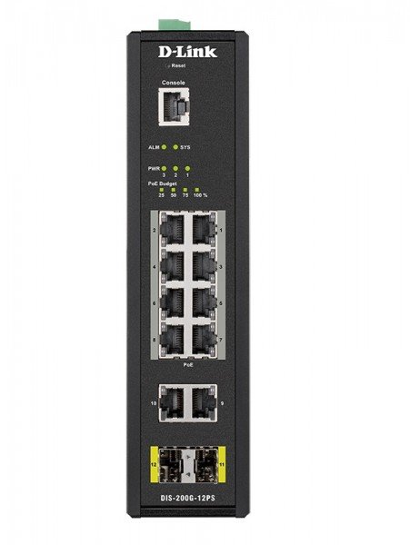 

Коммутатор промышленный D-Link DIS-200G-12PS 10x1GE, 2xSFP (DIS-200G-12PS)