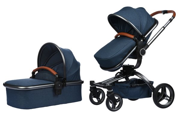 

Универсальная коляска 2в1 Miqilong V-BABY X159 Navy Blue (X159-09)