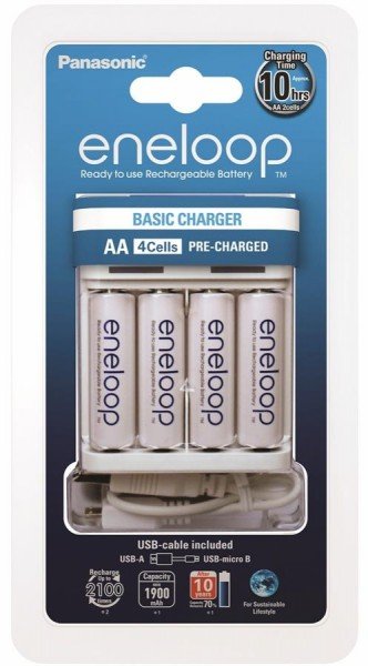 

Зарядное устройство Panasonic Basic USB Charger+eneloop 4AA 1900 mAh (K-KJ61MCC40USB)