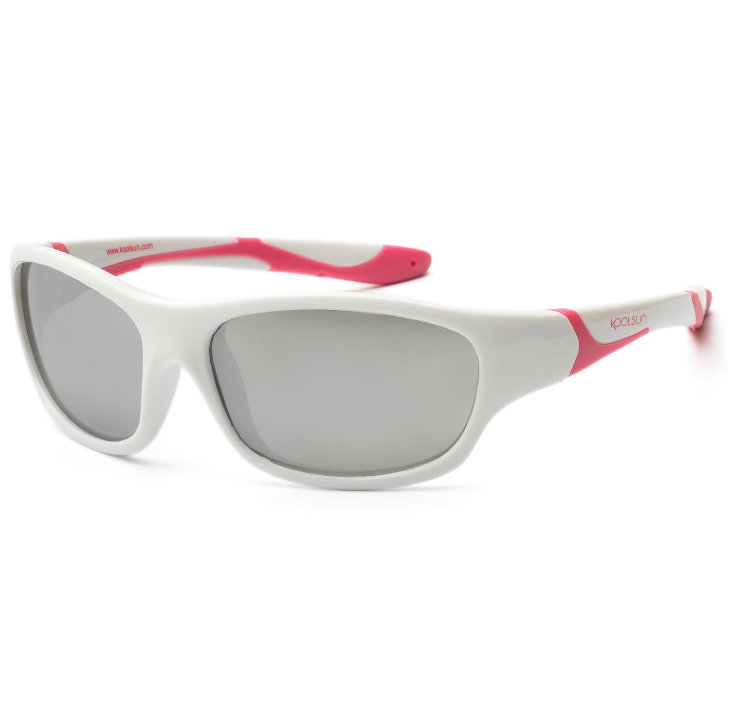 Детские солнцезащитные очки Koolsun Sport бело-розовые (Размер 3+) (KS-SPWHCA003) фото 