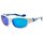 Детские солнцезащитные очки Koolsun Sport бело-голубые (Размер 3+) (KS-SPWHSH003)