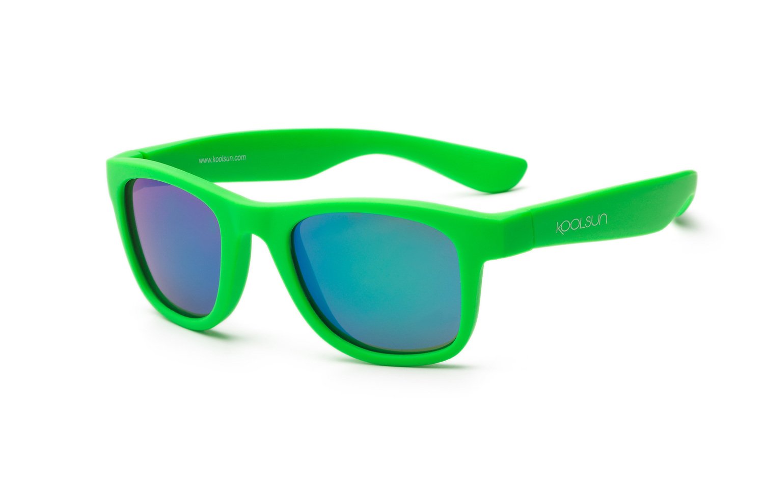 Детские солнцезащитные очки Koolsun Wawe неоново-зеленые (Размер 1+) (KS-WANG001) фото 