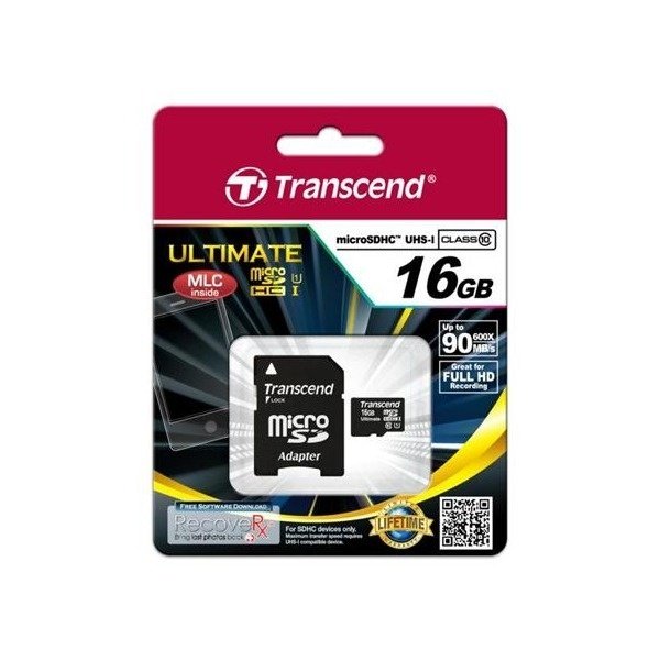 

Карта памяти Transcend microSDHC 16GB Class 10 UHS-1 Ultimate