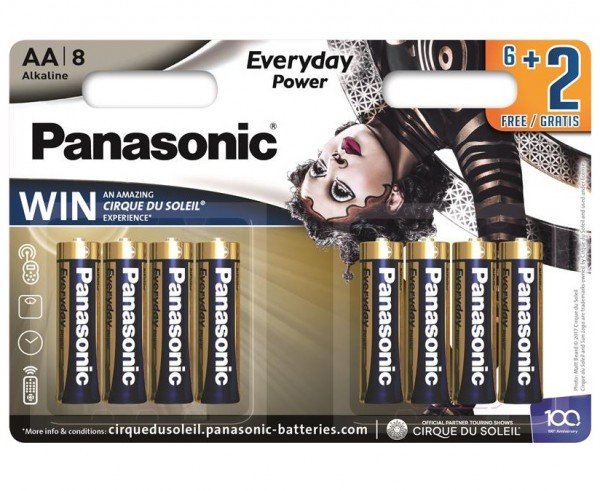 

Батарейка Panasonic EVERYDAY POWER AA BLI 8 ALKALINE Cirque du Soleil