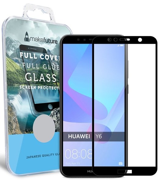 

Стекло MakeFuture для Huawei Y6 2018 Black Full Cover Full Glue