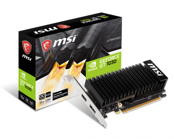 

Видеокарта MSI GeForce GT1030 2GB DDR4 Low Profile Silent (GF_GT_1030_2GHD4_LP_OC)