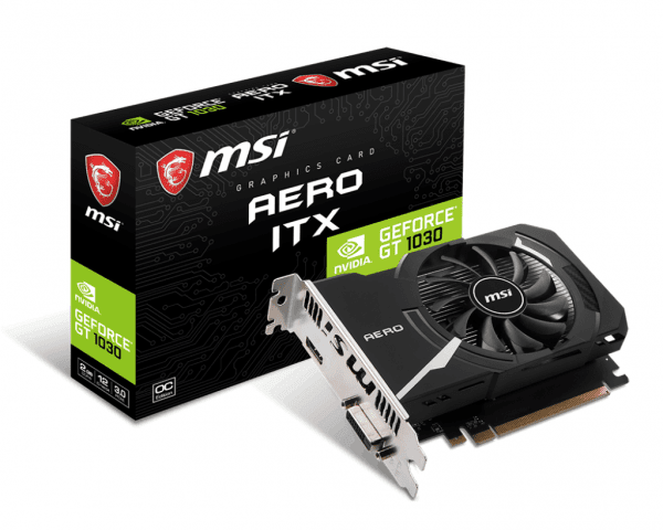 

Видеокарта MSI GeForce GT1030 2GB DDR4 ITX OC (GF_GT_1030_AERO_ITX_2GD4)