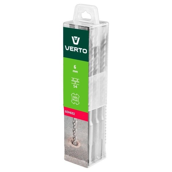 

Сверло VERTO по бетону SDS Plus (бур), 6 x 160 мм