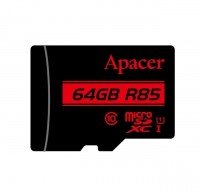 Карта пам'яті Apacer microSDXC 64GB Class 10 UHS-I R85MB/s + SD-адаптер