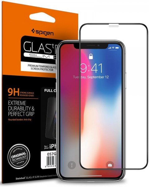 

Стекло Spigen для iPhone X Glass FC Black