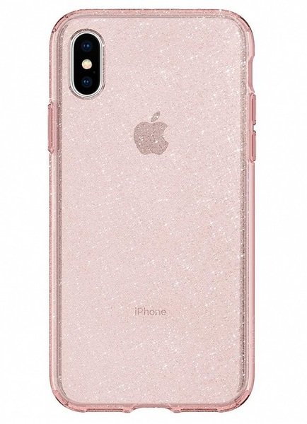 

Чехол Spigen для iPhone X Liquid Crystal Glitter Rose Quartz