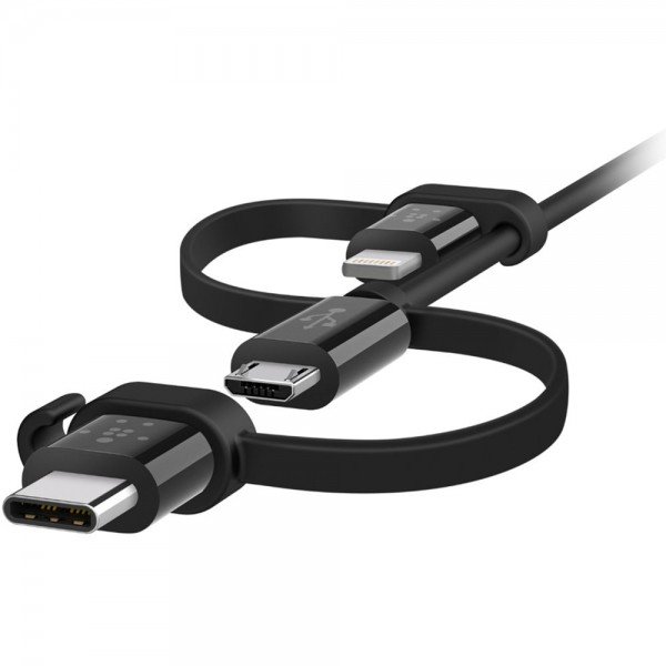 

Кабель Belkin Universal USB-C + microUSB + Lightning Black