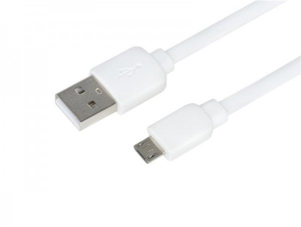 

Кабель 2E Flat Single Molding microUSB 1m White