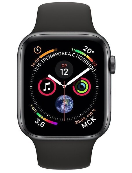 

Смарт-часы Apple Watch Series 4 44mm Space Grey Aluminium Case with Black Sport Band