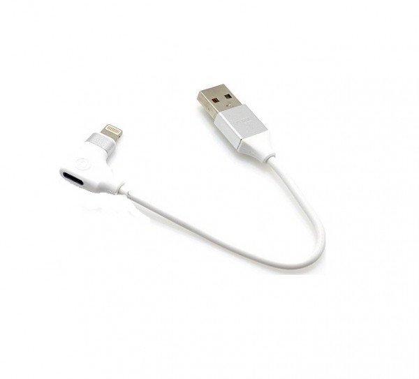 

Кабель Remax 2in1 Lightning & Audio Adaptor Data/Charge 15 см white