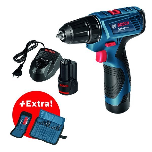 

Аккумуляторная дрель-шуруповерт Bosch Professional GSR 120-LI + Набор бит 11 шт. + Набор сверл 12 шт (06019F7004)