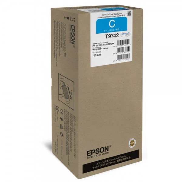 

Картридж струйный EPSON WF-C869R Сyan XXL, 84 000 стр. (C13T974200)