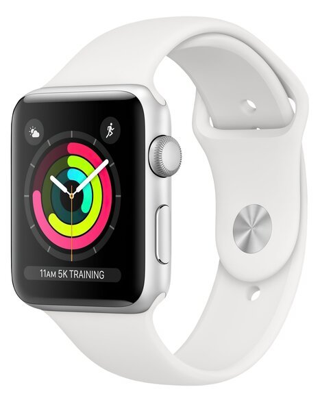 

Смарт-часы Apple Watch Series 3 GPS 42mm Silver Aluminium Case with White Sport Band (MTF22FS/A)
