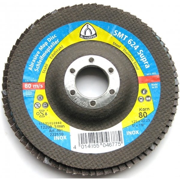 

Круг шлифовальный лепестковый Klingspor P60 SMT 624 125х22,1мм