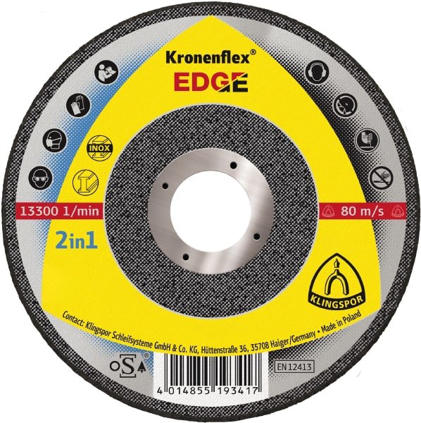 

Отрезной круг по металлу Klingspor 125х1,2х22,2 Kronenflex EDGE SPECIAL