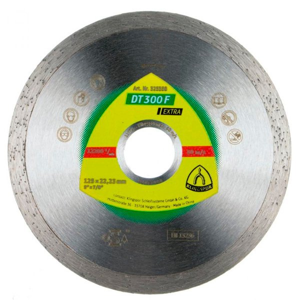 

Круг алмазный отрезной по керамике Klingspor EXTRA DT300F 125x22,23