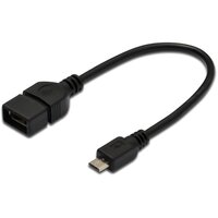 Адаптер Assmann USB-A to microUSB 0.2m Black