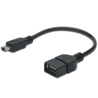 Адаптер Digitus USB-A to miniUSB 0.2m Black