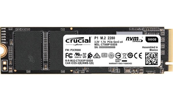 

SSD накопитель MICRON Crucial P1 500GB M.2 NVMe PCle 3.0 4x2280 3D QLC (CT500P1SSD8)