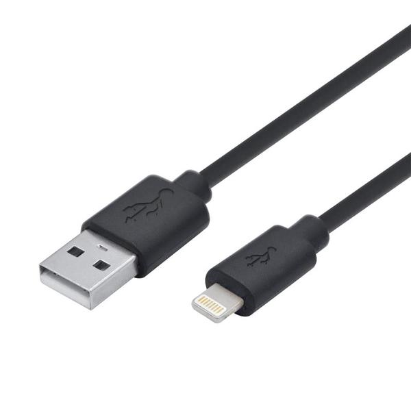 Акція на Кабель 2E USB 2.0 to Lightening Cable Single Molding Type Black,1m від MOYO