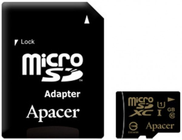 

Карта памяти Apacer microSDXC 128GB UHS-I U1 + SD-адаптер