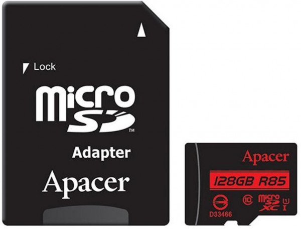Акція на Карта памяти Apacer microSDXC 128GB UHS-I U1 R85MB/s + SD-адаптер (AP128GMCSX10U5-R) від MOYO