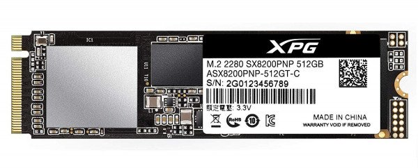 

SSD накопитель ADATA XPG 8200 Pro 512GB M.2 PCIe 3.0 x4 2280 3D TLC (ASX8200PNP-512GT-C)
