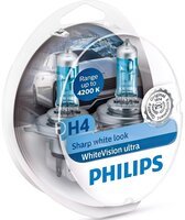 Лампа галогенная Philips H4 WhiteVision Ultra, 4200K, 2шт/блистер