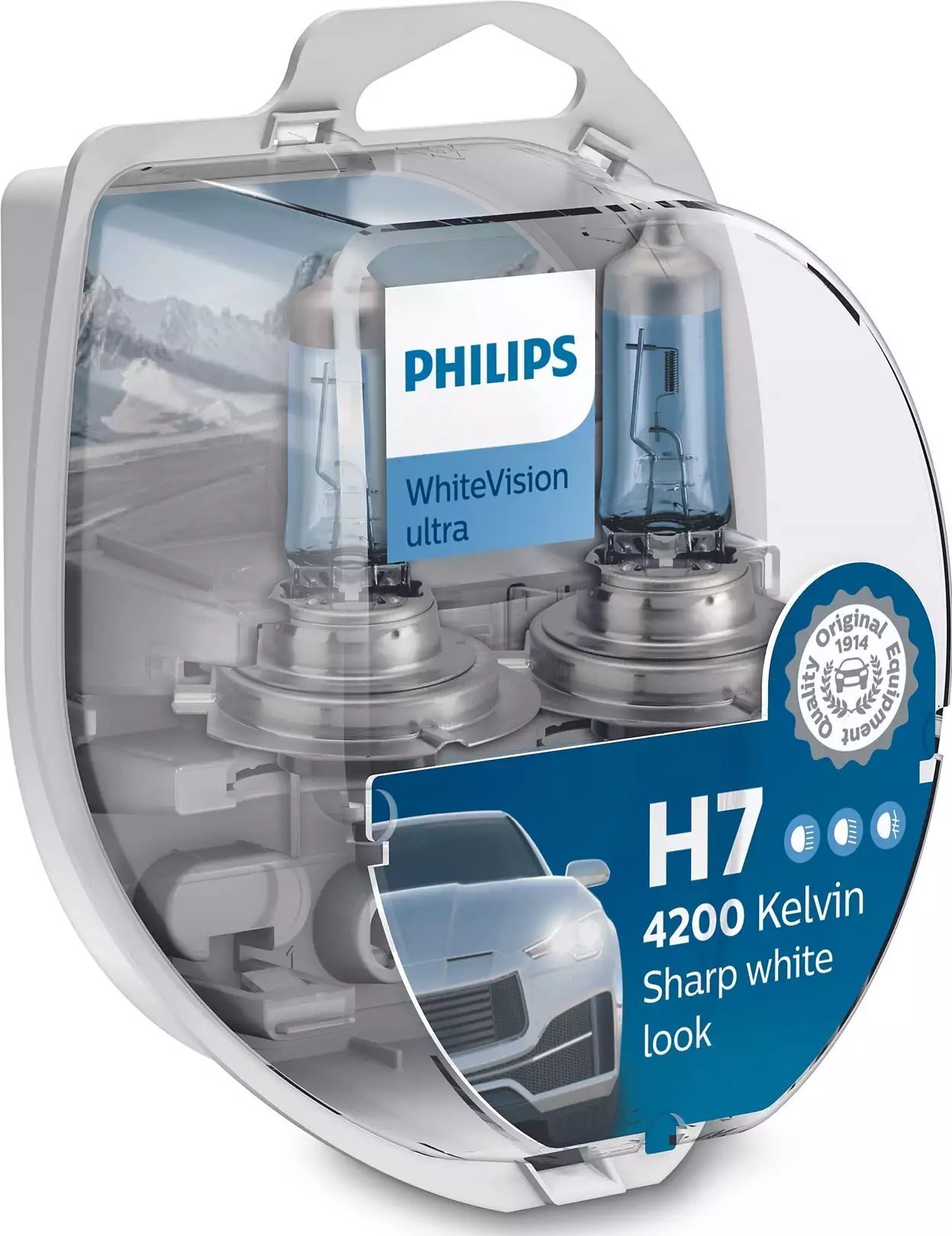 Акція на Лампа галогенная Philips H7 WhiteVision Ultra, 4200K, 2шт/блистер від MOYO