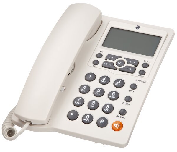 Акция на Телефон шнуровой 2E AP-410 White от MOYO