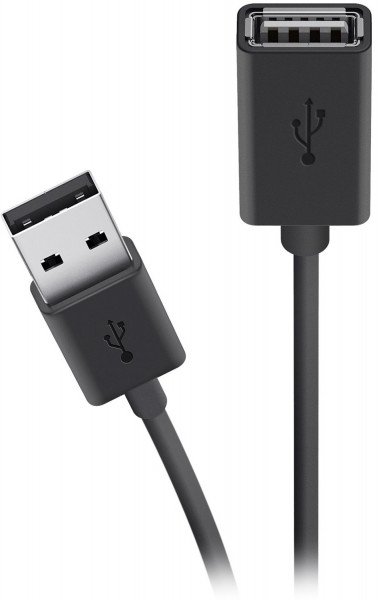 

Кабель BELKIN USB 2.0 (AM/AF) EXT 3м, Black