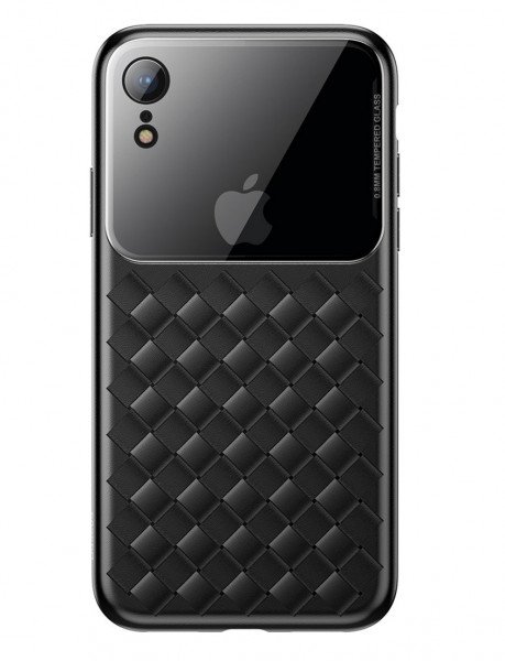 

Чехол Baseus для iPhone XR Glass & Weaving Black