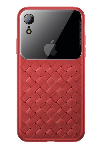 

Чехол Baseus для iPhone XR Glass & Weaving Red