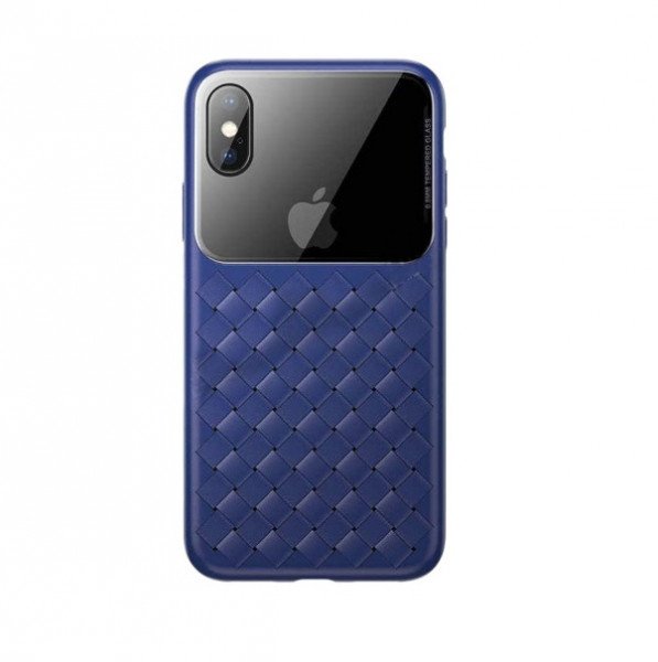 

Чехол Baseus для iPhone XS Max Glass & Weaving Blue