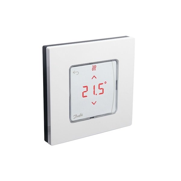 Терморегулятор Danfoss Icon Display, +5...35° C, електронний, дротовий, накладний, 230V, білий (1420557)