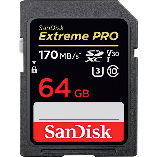 Акція на Карта памяти SANDISK SDXC 64GB Class 10 Extreme Pro UHS-I U3 R170/W90 MB/s (SDSDXXY-064G-GN4IN) від MOYO