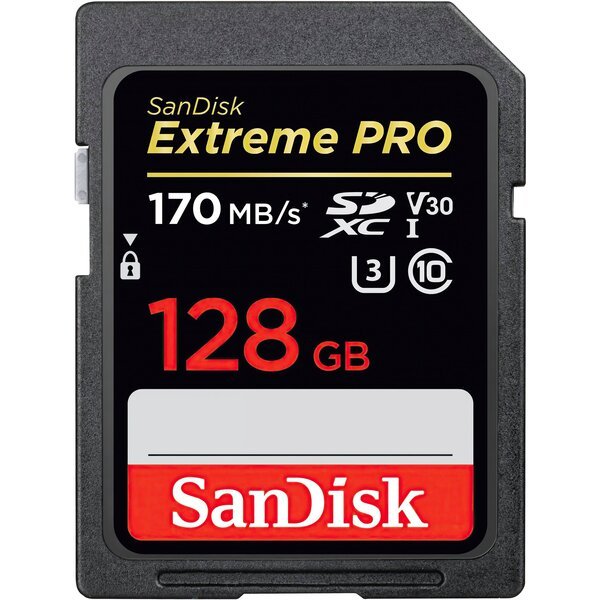 Акція на Карта памяти SANDISK SDXC 128GB Class 10 Extreme Pro UHS-I U3 R170/W90 MB/s (SDSDXXY-128G-GN4IN) від MOYO