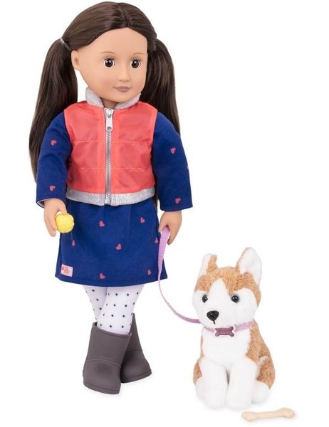 Акція на Кукла Our Generation Лесли с собакой 46 сантиметров (BD31201Z) від MOYO